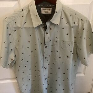 Men’s FREE PEOPLE Tropical Button Down 100% Cotton Short Sleeve XL